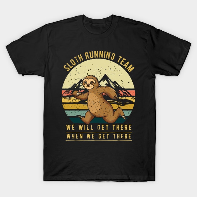 Sloth Running Team Shirt - Retro Vintage Sloth TShirt T-Shirt by nkZarger08